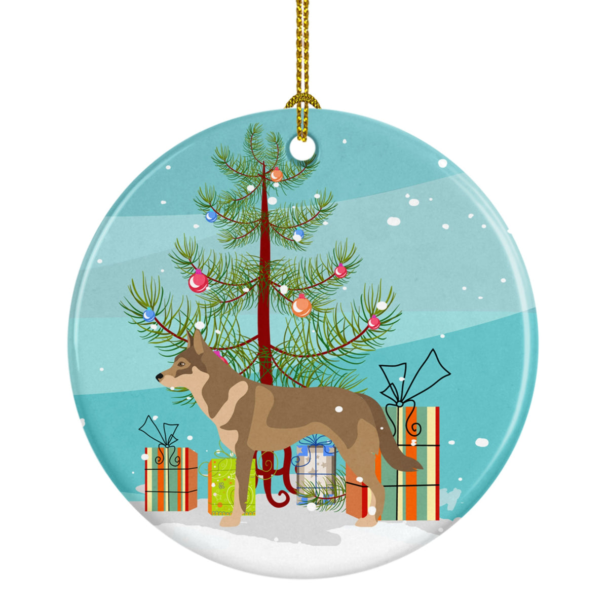 CarolineS Treasures Czechoslovakian Wolfdog Christmas Ceramic Ornament