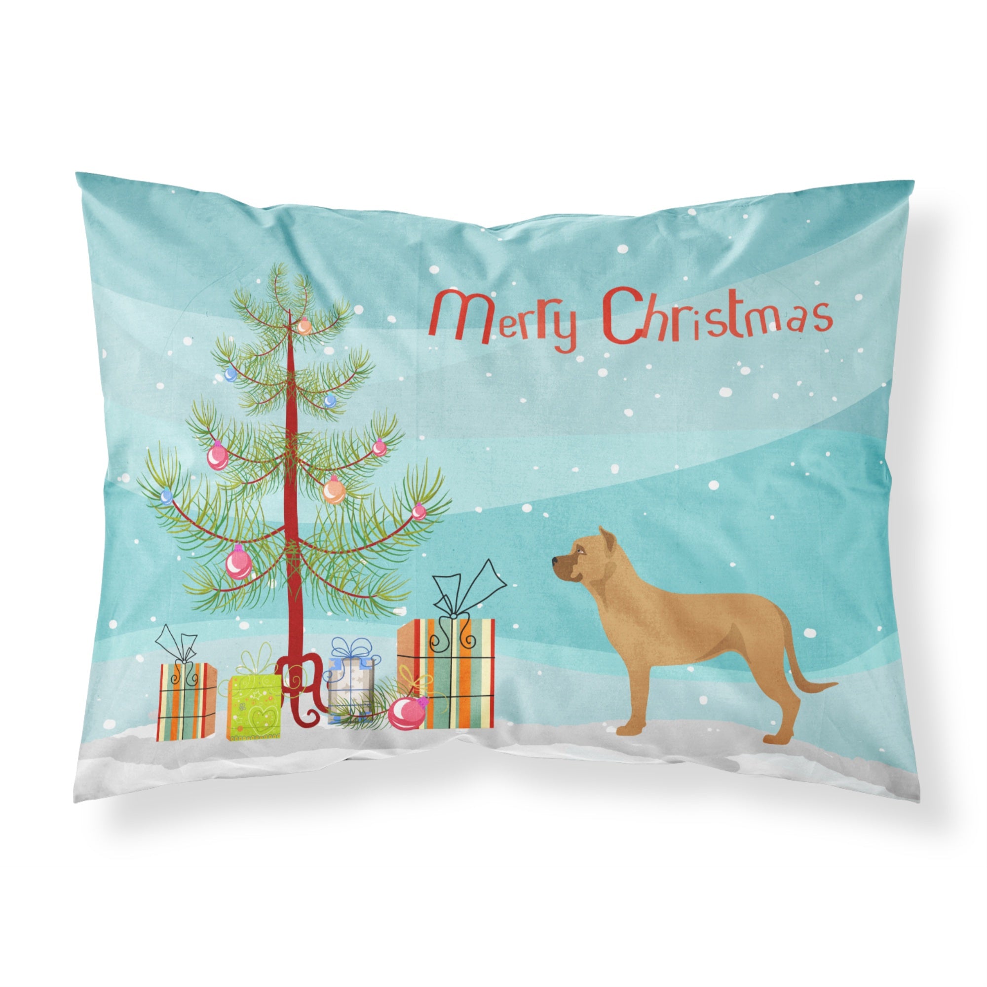 'Caroline'S Treasures Alano Espanol Spanish Bulldog Pillowcase, Standard, Christmas Tree'