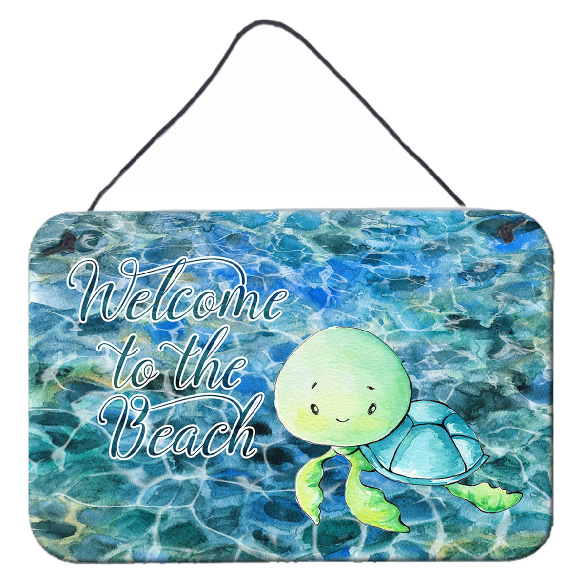 CarolineS Treasures Sea Turtle Welcome Metal Print, 8 Inch  Inch  X 12 Inch  Inch , Multicolor