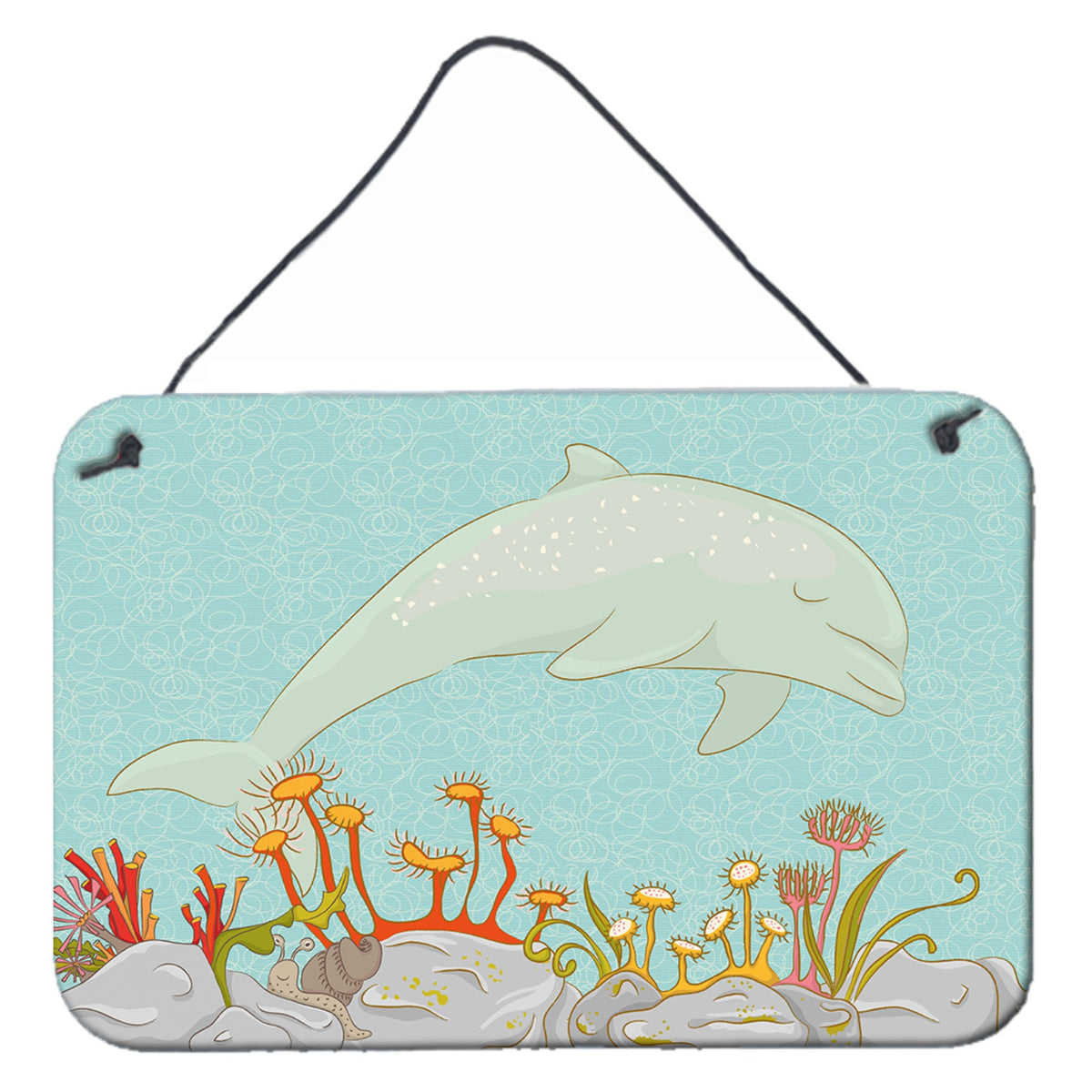 CarolineS Treasures Dolphin Underwater Scene Metal Print, 8 Inch  Inch  X 12 Inch  Inch