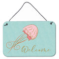 CarolineS Treasures Jelly Fish Welcome Metal Print, 8 Inch  Inch  X 12 Inch  Inch , Multicolor