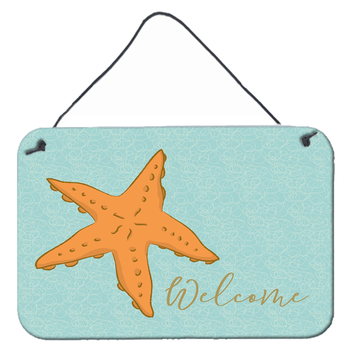 CarolineS Treasures Starfish Welcome Metal Print, 8 Inch  Inch  X 12 Inch  Inch , Multicolor