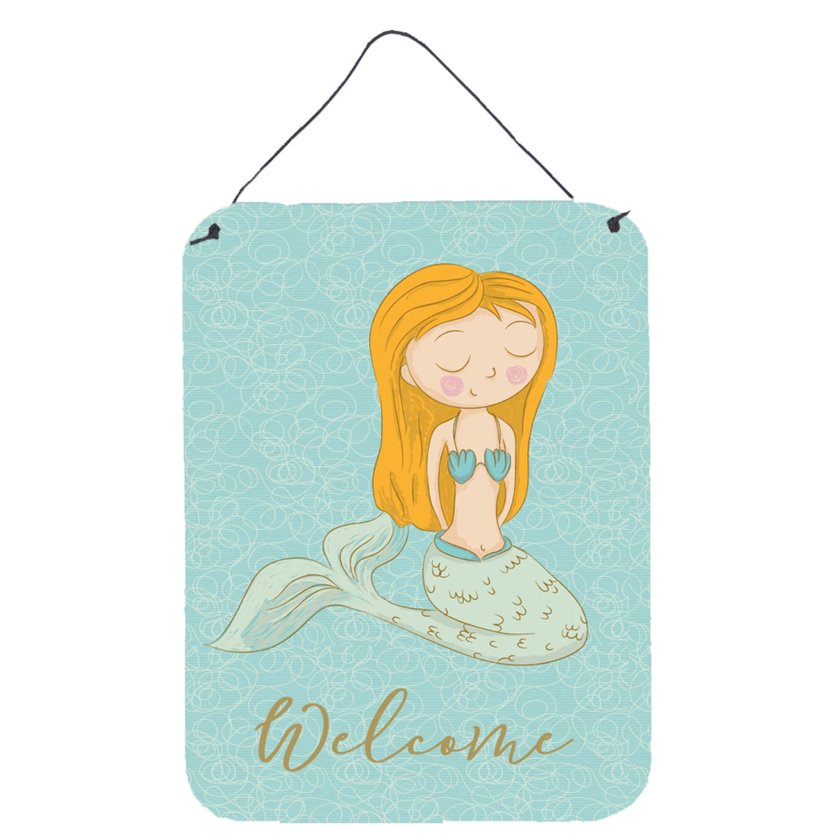 CarolineS Treasures Mermaid Welcome Metal Print, 16 Inch  Inch  X 12 Inch  Inch , Multicolor