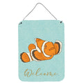 CarolineS Treasures Clown Fish Welcome Metal Print, 16 Inch  Inch  X 12 Inch  Inch , Multicolor