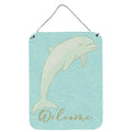 CarolineS Treasures Dolphin Welcome Metal Print, 16 Inch  Inch  X 12 Inch  Inch , Multicolor