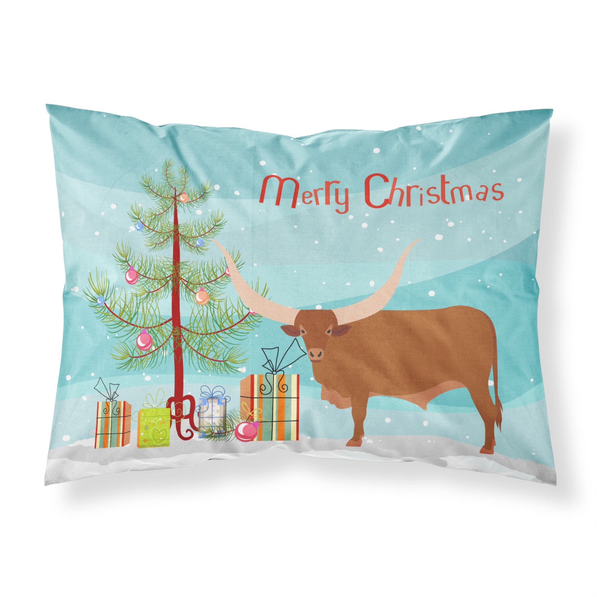 'Caroline'S Treasures Ankole-Watusu Cow Christmas Pillowcase, Standard, Multicolor'