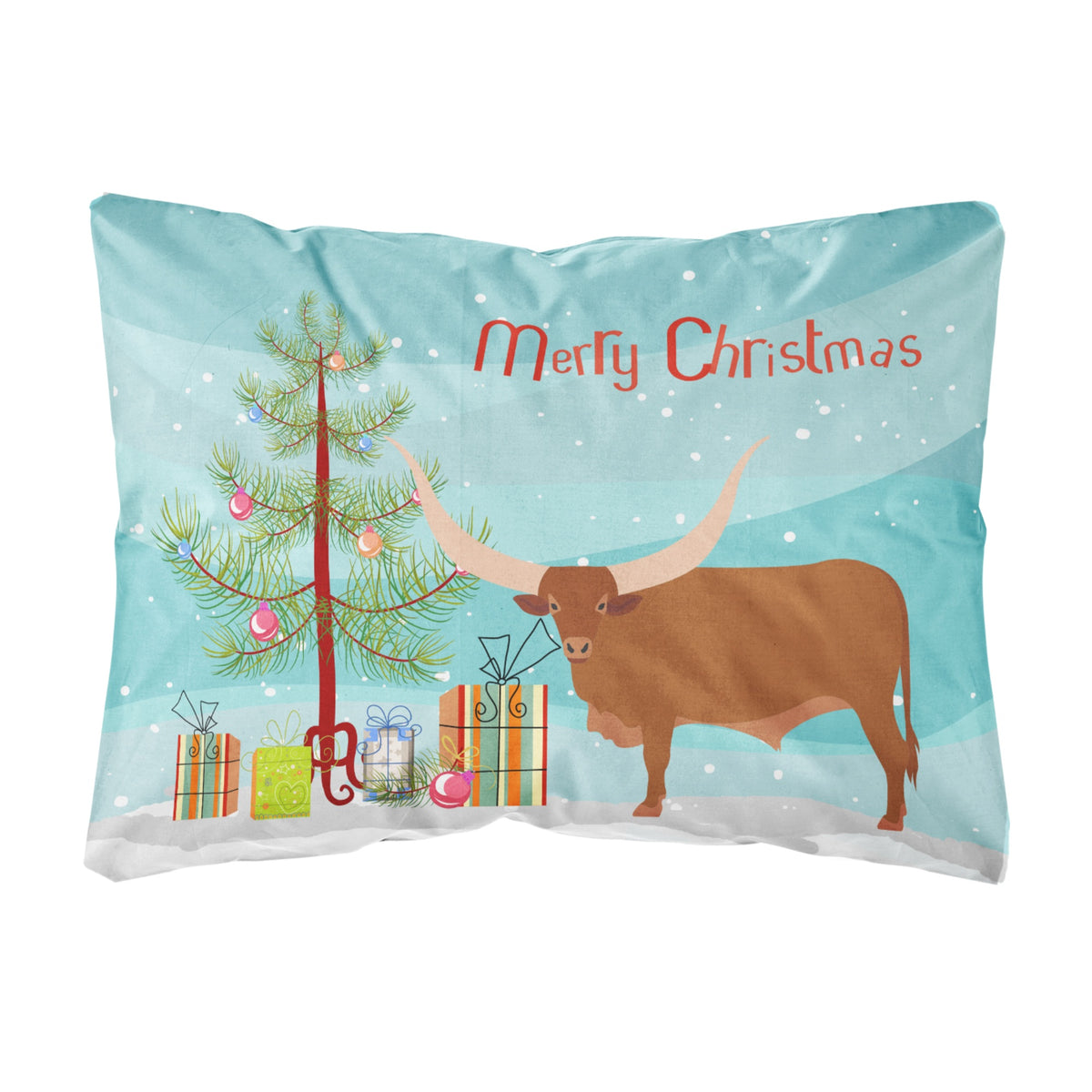 Caroline'S Treasures Bb9190Pw1216 Ankole-Watusu Cow Christmas Outdoor Canvas Pillow