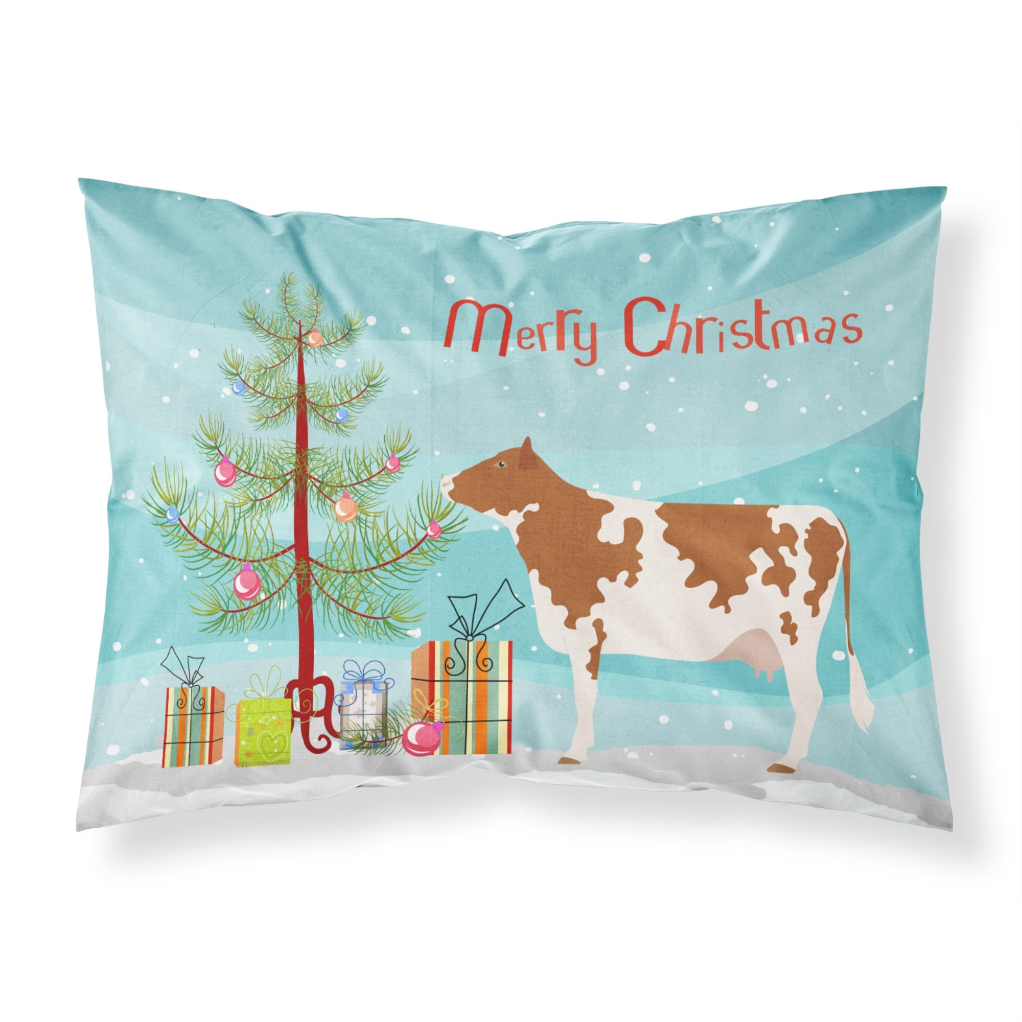 'Caroline'S Treasures Ayrshire Cow Christmas Pillowcase, Standard, Multicolor'