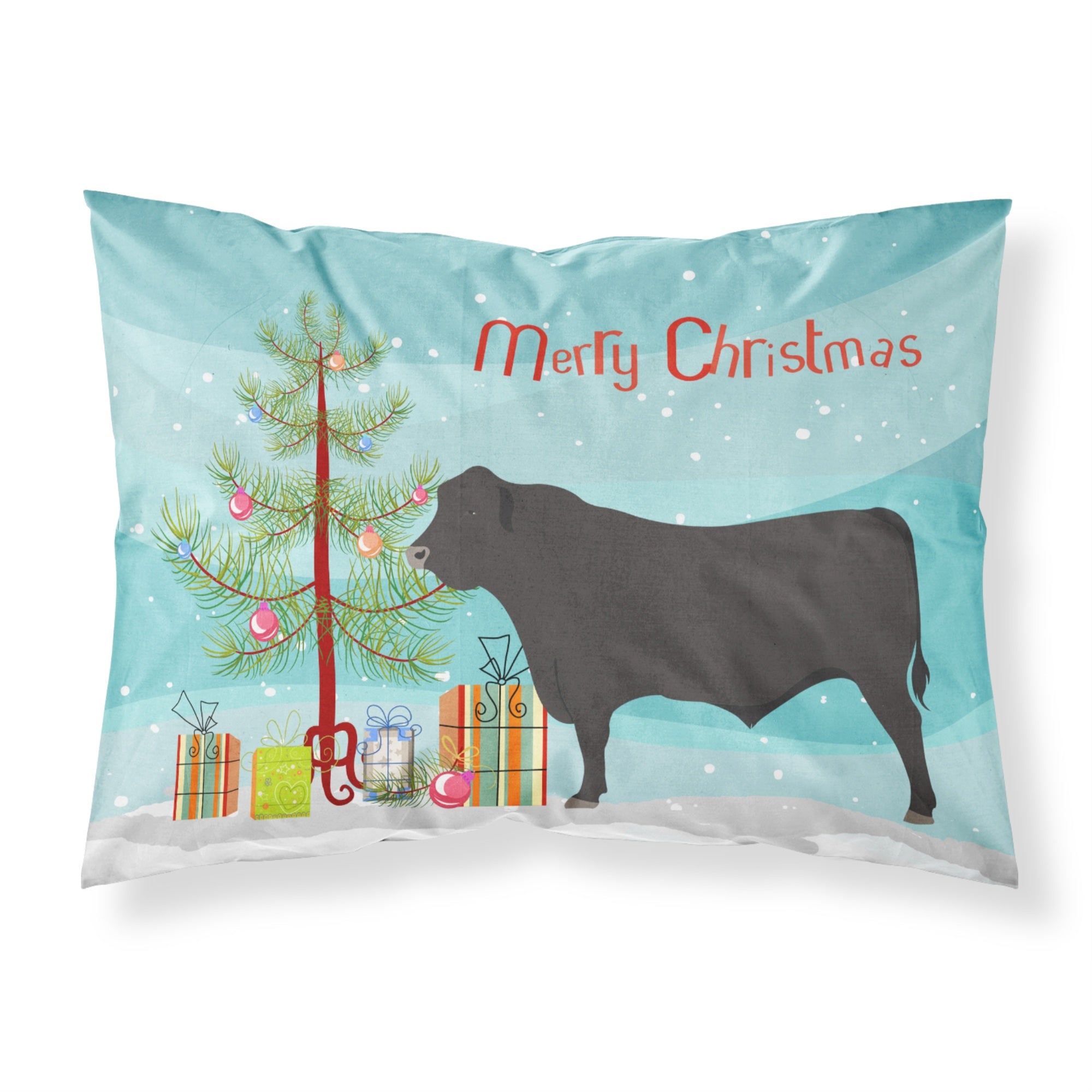 'Caroline'S Treasures Black Angus Cow Christmas Pillowcase, Standard, Multicolor'