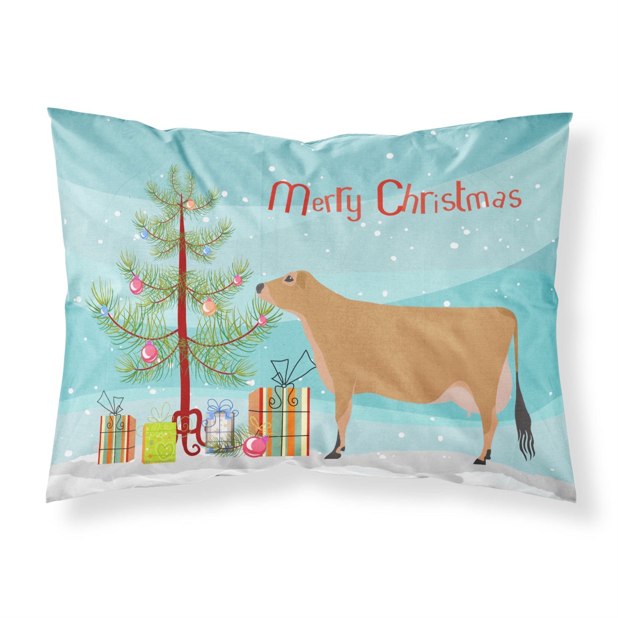 'Caroline'S Treasures ''Jersey Cow Christmas'' Pillowcase, Standard, Multicolor'