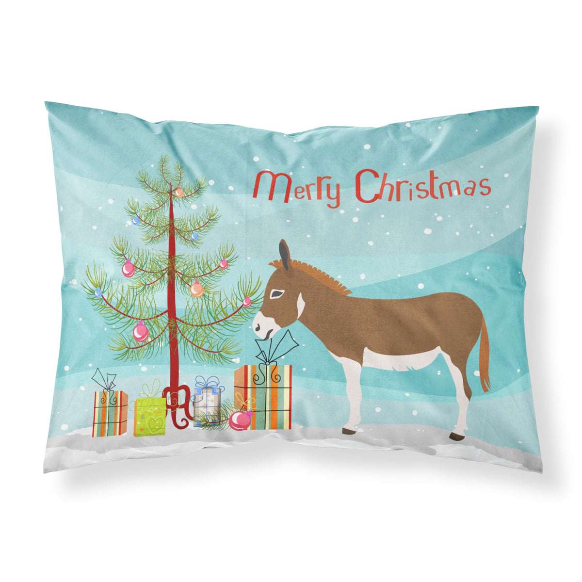 'Caroline'S Treasures Miniature Mediterranian Donkey Christmas Pillowcase, Standard, Multicolor'