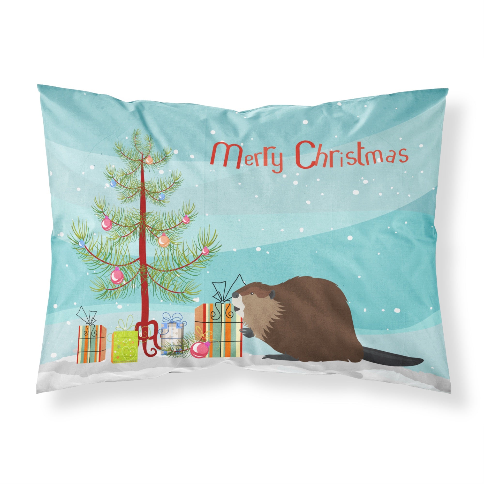 'Caroline'S Treasures ''Eurasian Beaver Christmas'' Pillowcase, Standard, Multicolor'