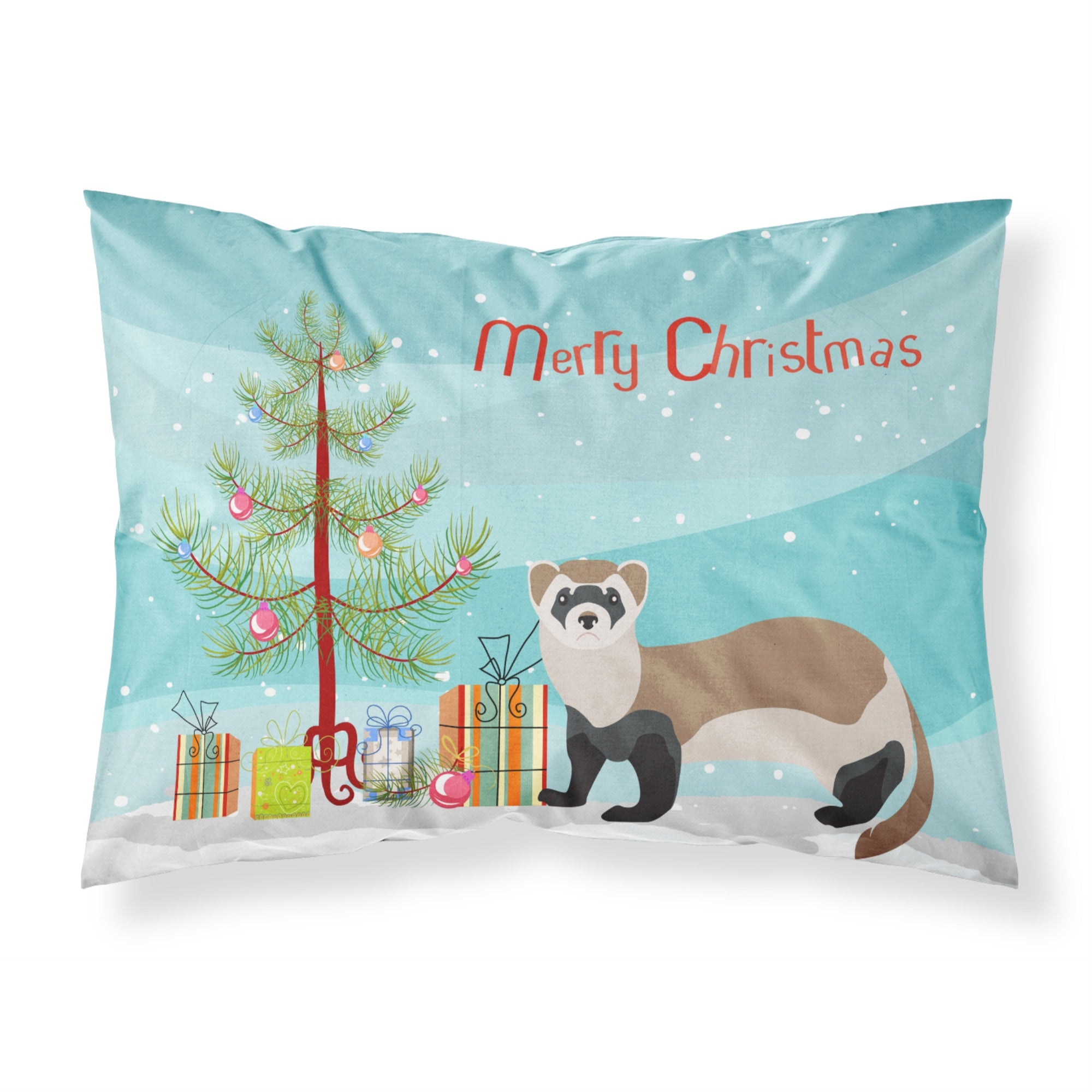 'Caroline'S Treasures Ferret Christmas Pillowcase, Standard, Multicolor'