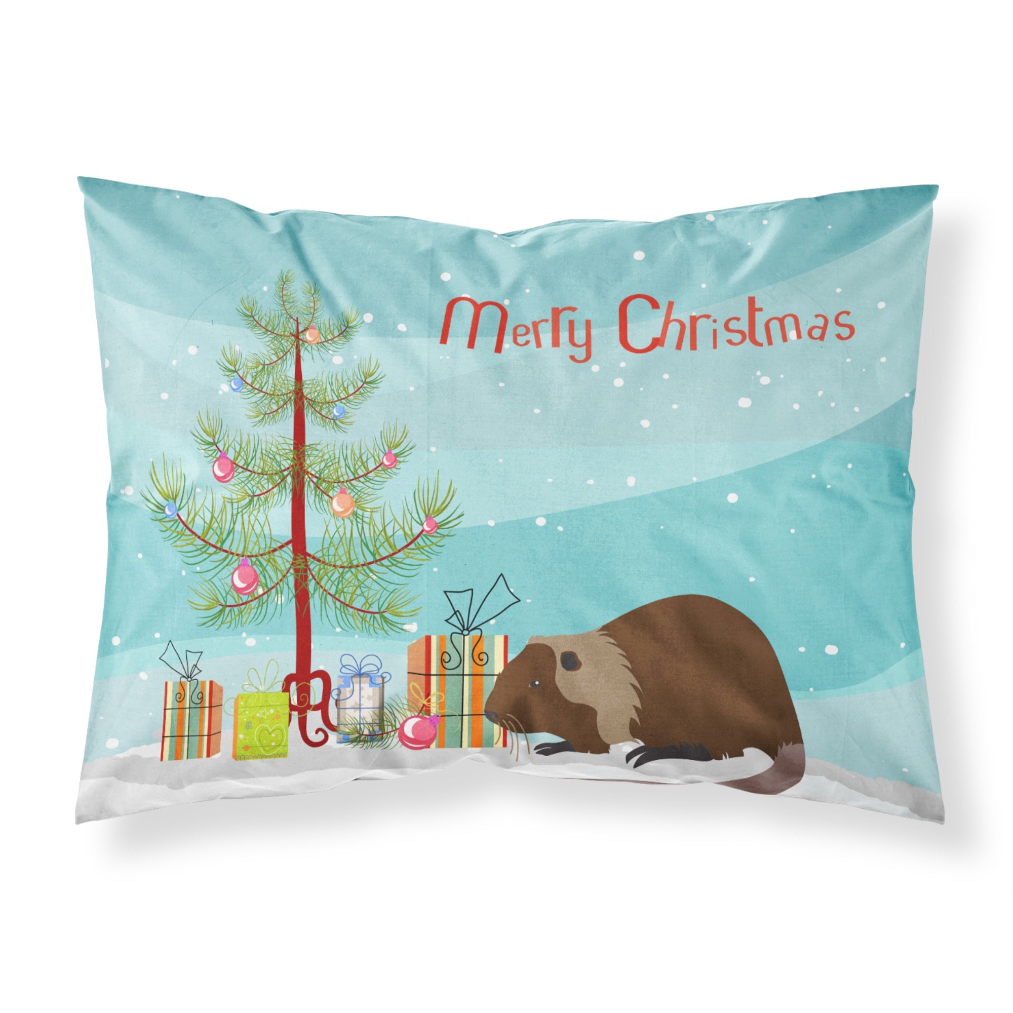 'Caroline'S Treasures Coypu Nutria River Rat Christmas Pillowcase, Standard, Multicolor'
