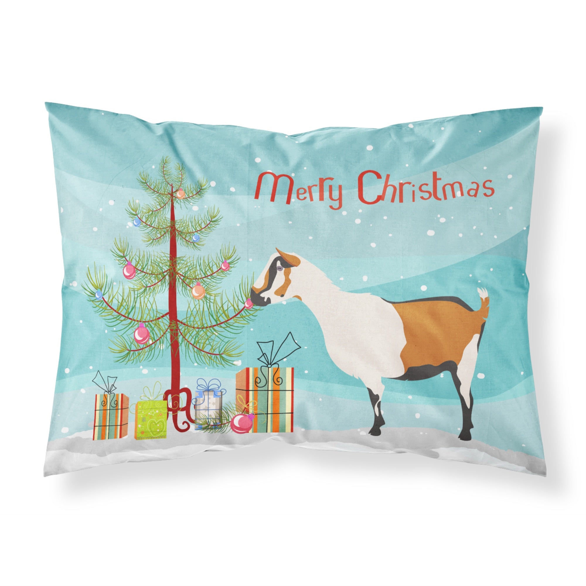 Carolines Treasures Alpine Goat Christmas Pillowcase, Standard, Multicolor
