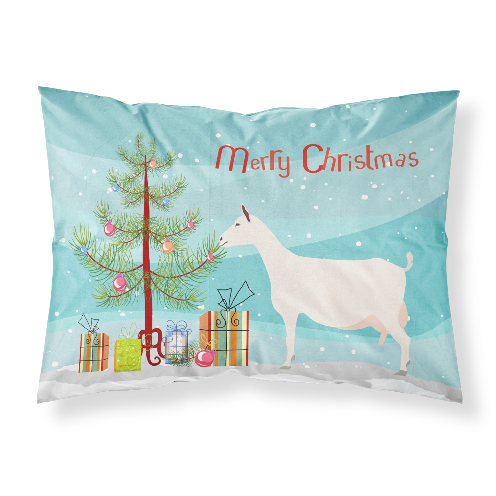 'Caroline'S Treasures Saanen Goat Christmas Pillowcase, Standard, Multicolor'