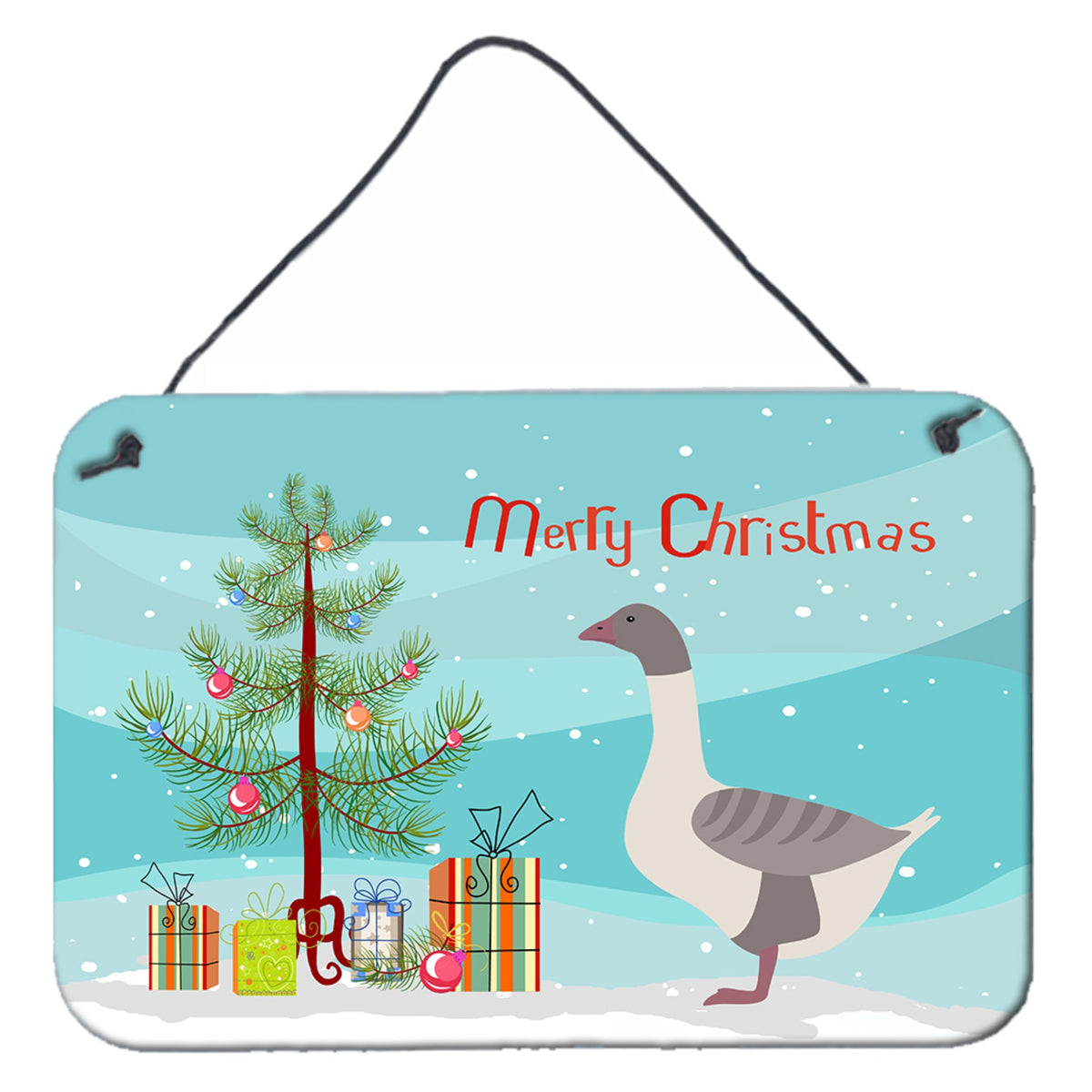 CarolineS Treasures Buff Grey Back Goose Christmas Metal Print, 8 Inch  Inch  X 12 Inch  Inch