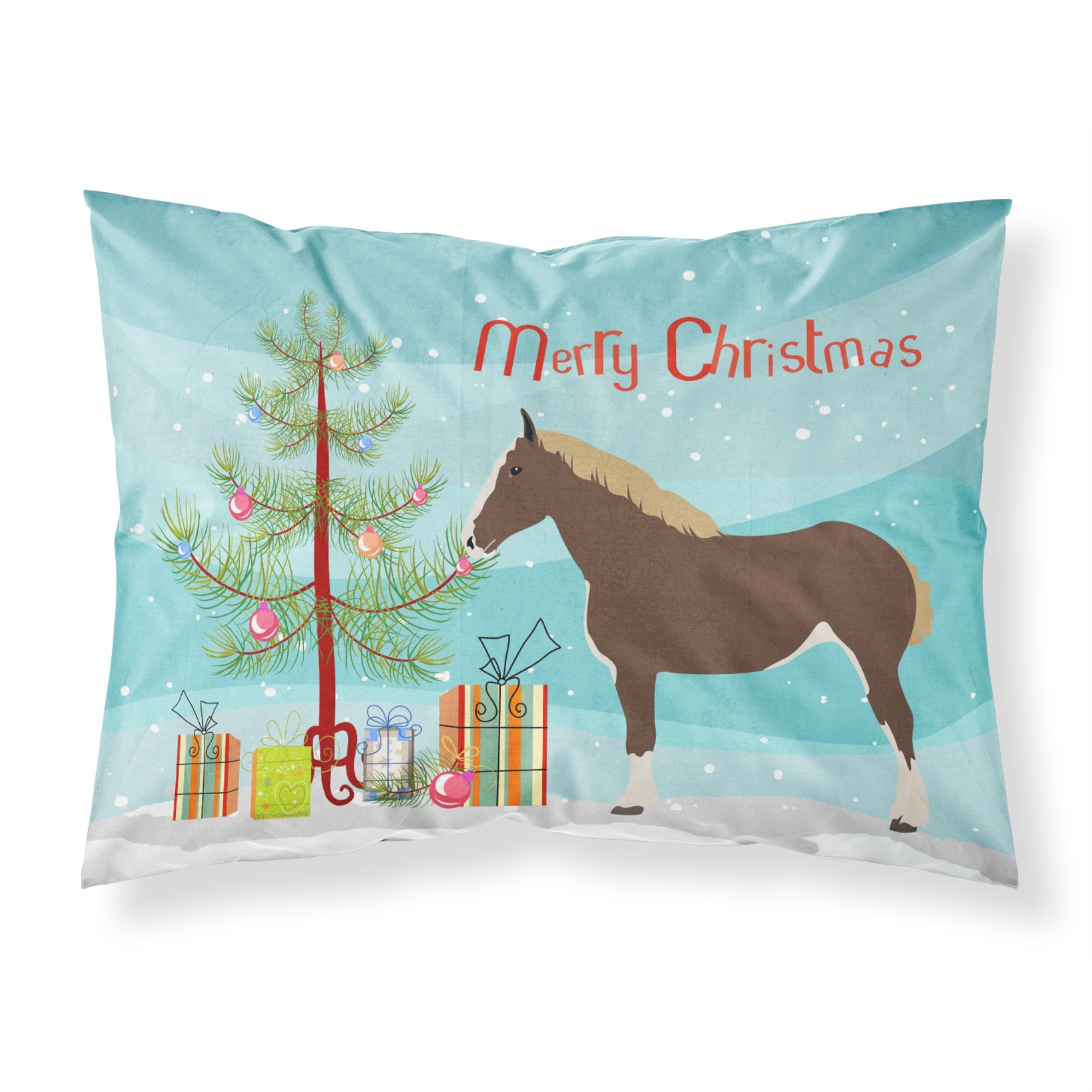'Caroline'S Treasures Percheron Horse Christmas Pillowcase, Standard, Multicolor'