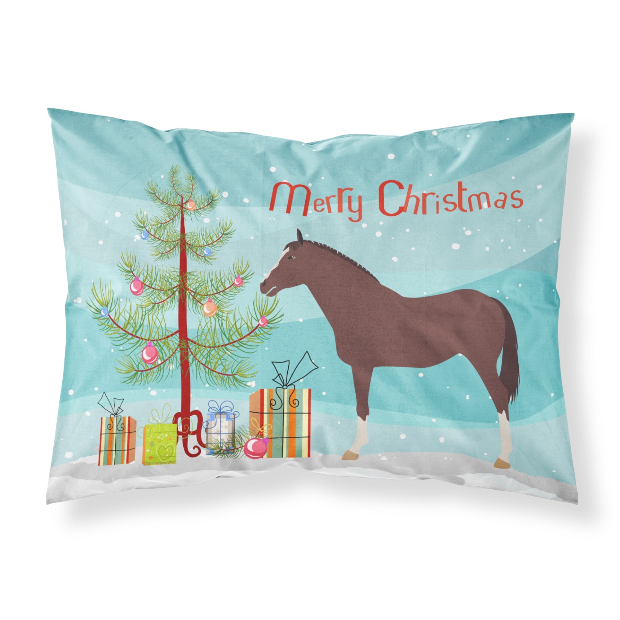 'Caroline'S Treasures English Thoroughbred Horse Christmas Pillowcase, Standard, Multicolor'