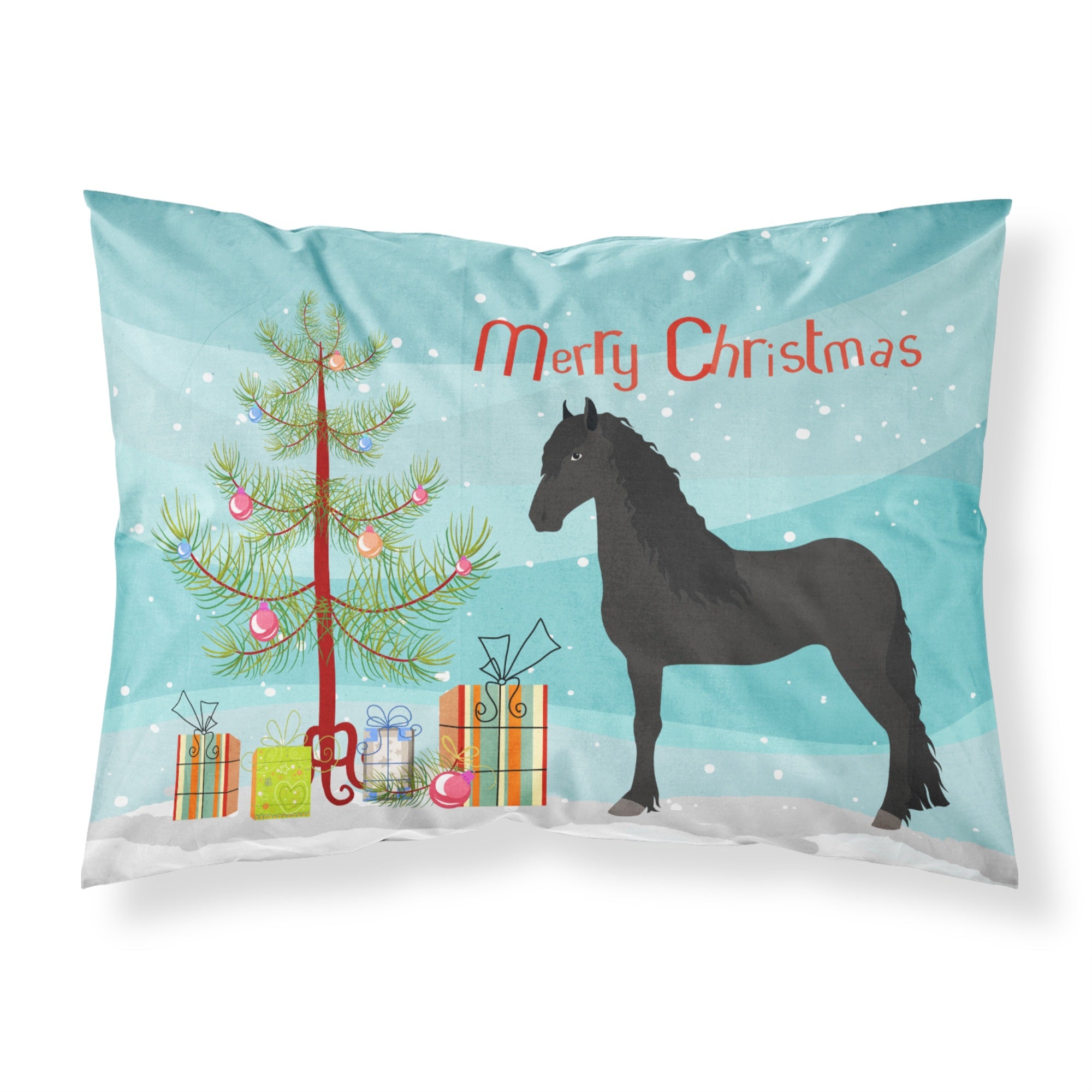 'Caroline'S Treasures Friesian Horse Christmas Pillowcase, Standard, Multicolor'