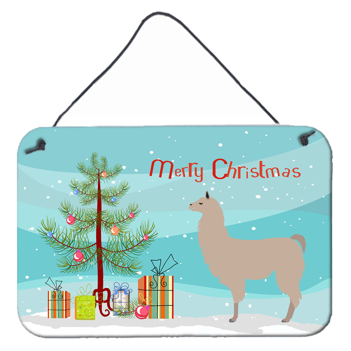 CarolineS Treasures Llama Christmas Metal Print, 8 Inch  Inch  X 12 Inch  Inch