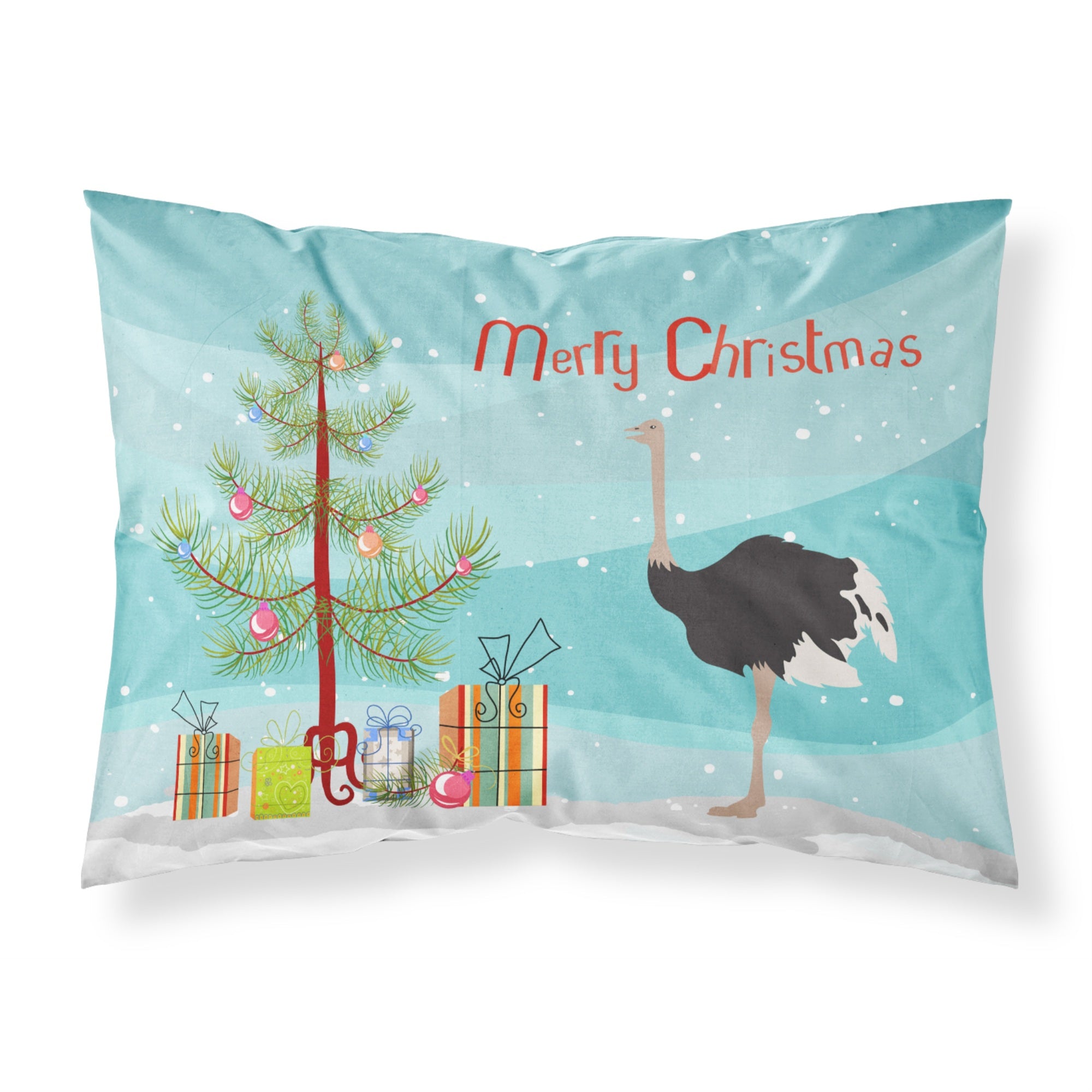 'Caroline'S Treasures Common Ostrich Christmas Pillowcase, Standard, Multicolor'