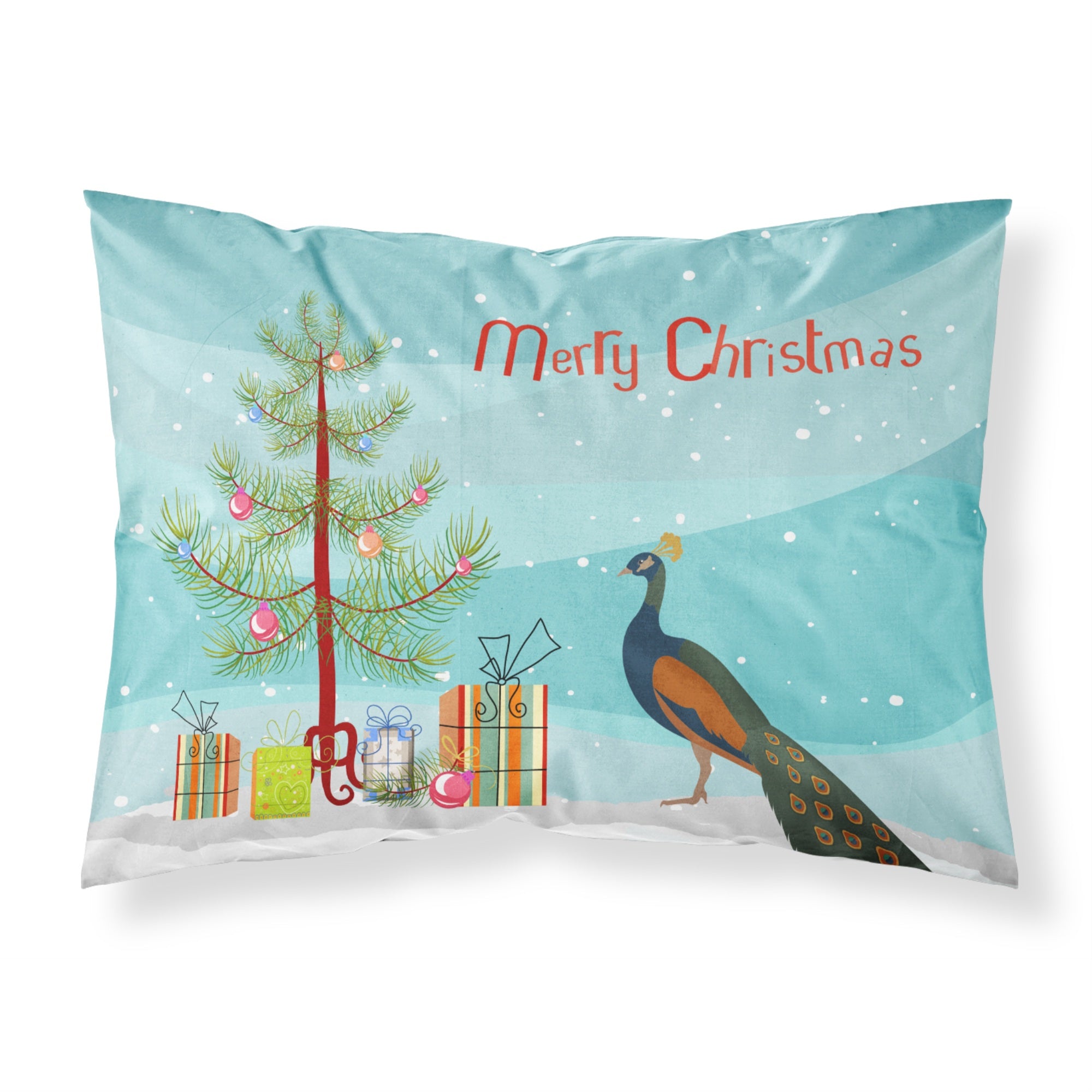 'Caroline'S Treasures Indian Peacock Peafowl Christmas Pillowcase, Standard, Multicolor'
