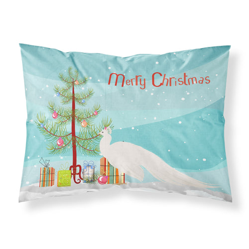 'Caroline'S Treasures White Peacock Peafowl Christmas Pillowcase, Standard, Multicolor'