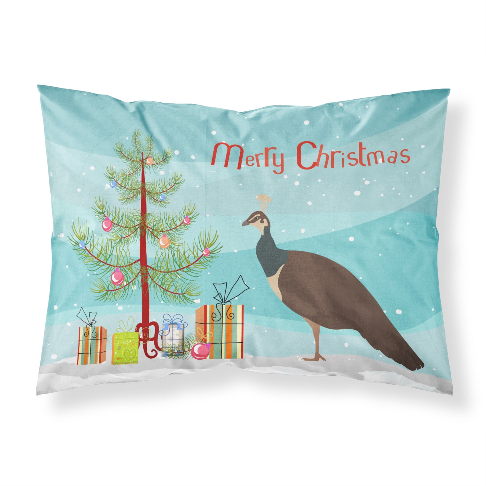 'Caroline'S Treasures Indian Peahen Peafowl Christmas Pillowcase, Standard, Multicolor'
