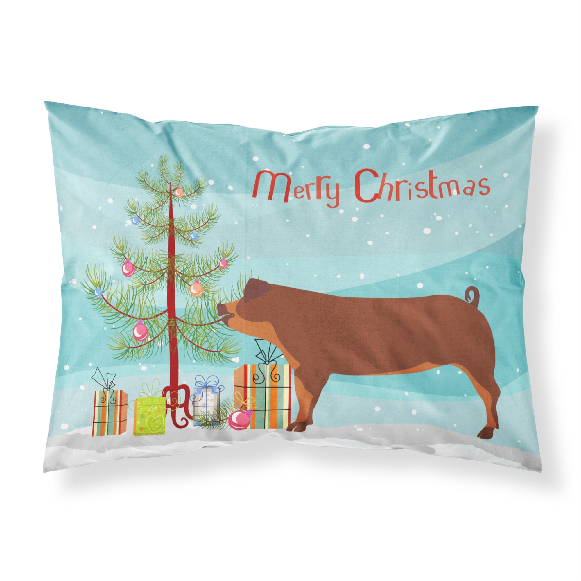 'Caroline'S Treasures Duroc Pig Christmas Pillowcase, Standard, Multicolor'