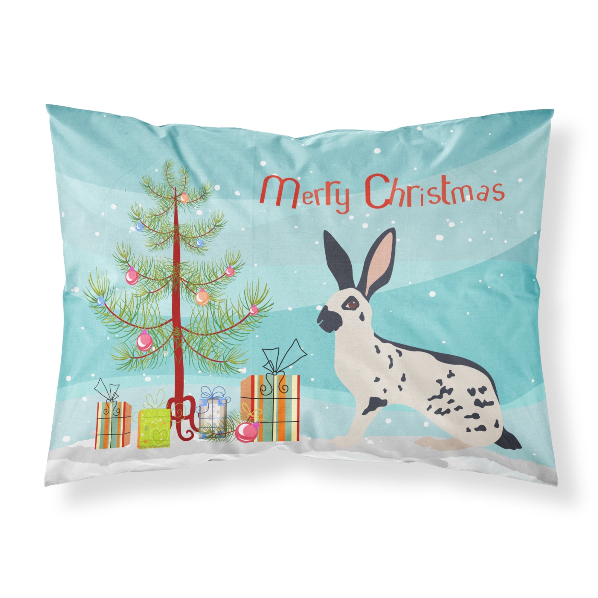 'Caroline'S Treasures English Spot Rabbit Christmas Pillowcase, Standard, Multicolor'