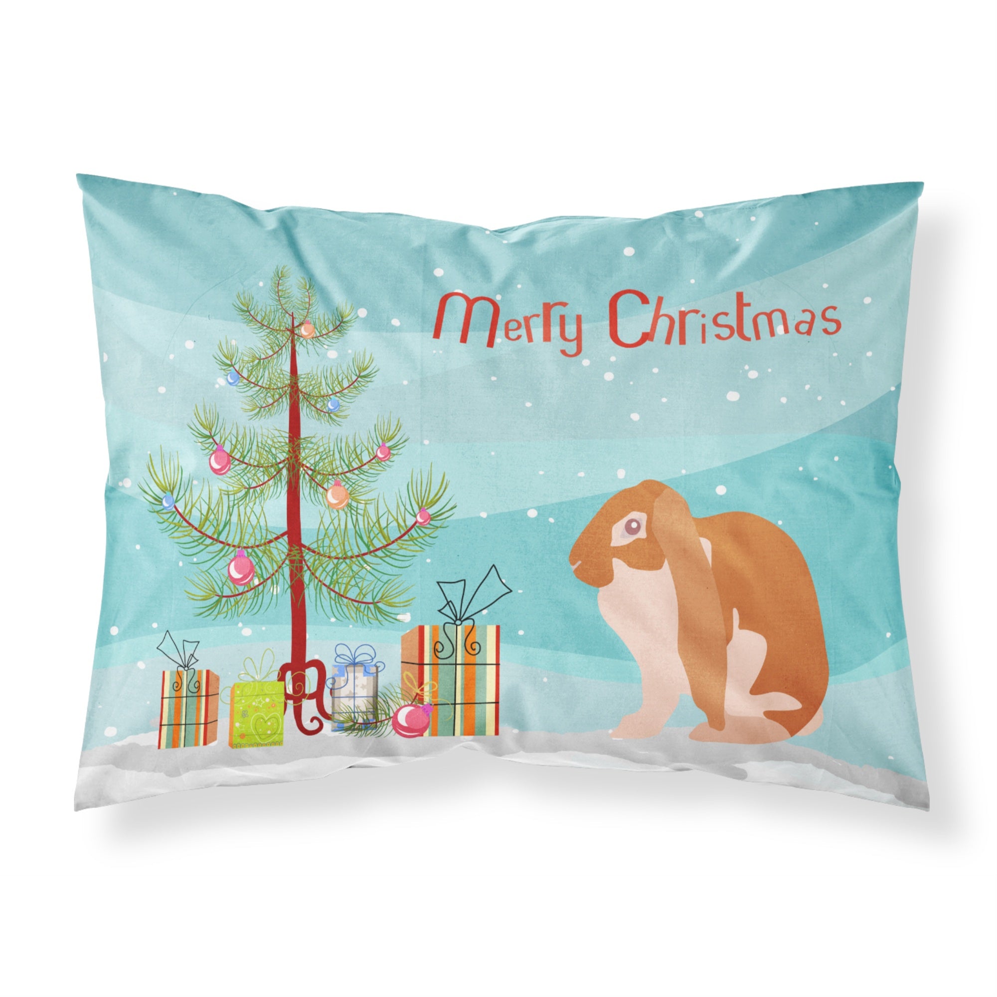'Caroline'S Treasures English Lop Rabbit Christmas Pillowcase, Standard, Multicolor'