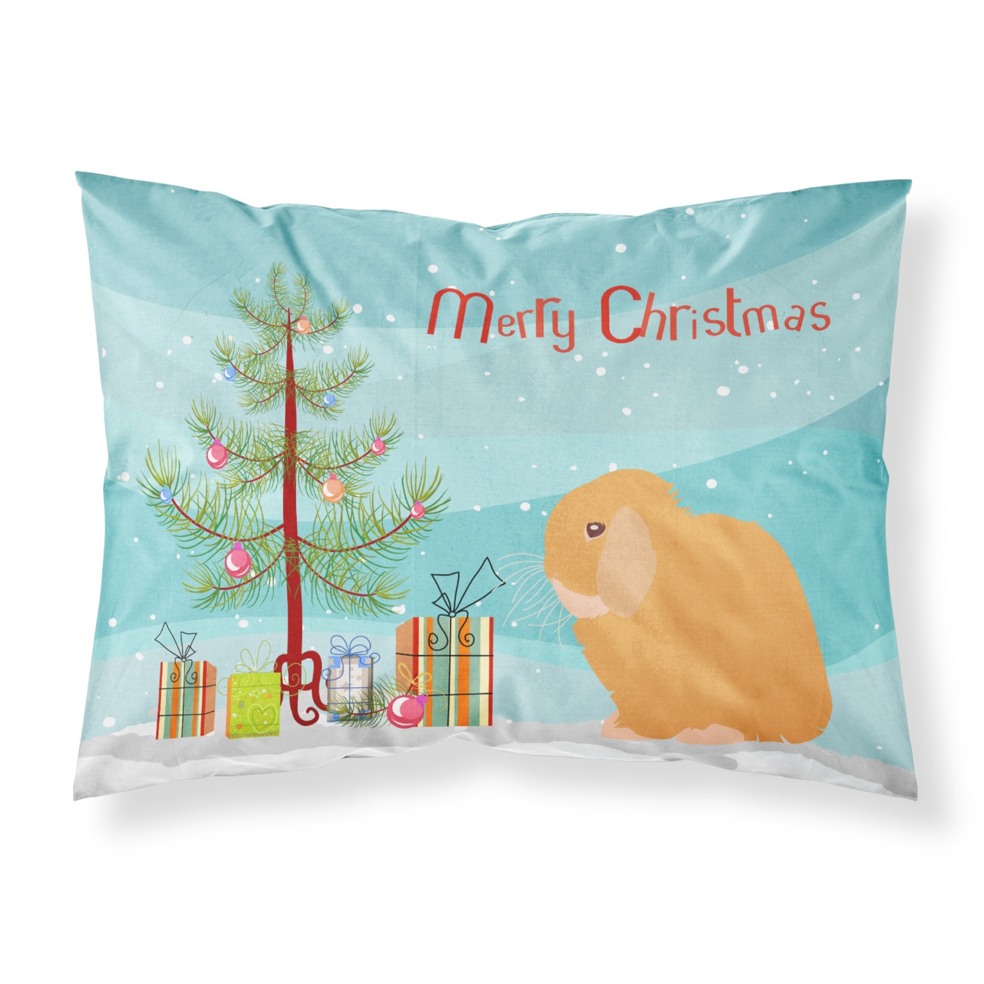 'Caroline'S Treasures Holland Lop Rabbit Christmas Pillowcase, Standard, Multicolor'