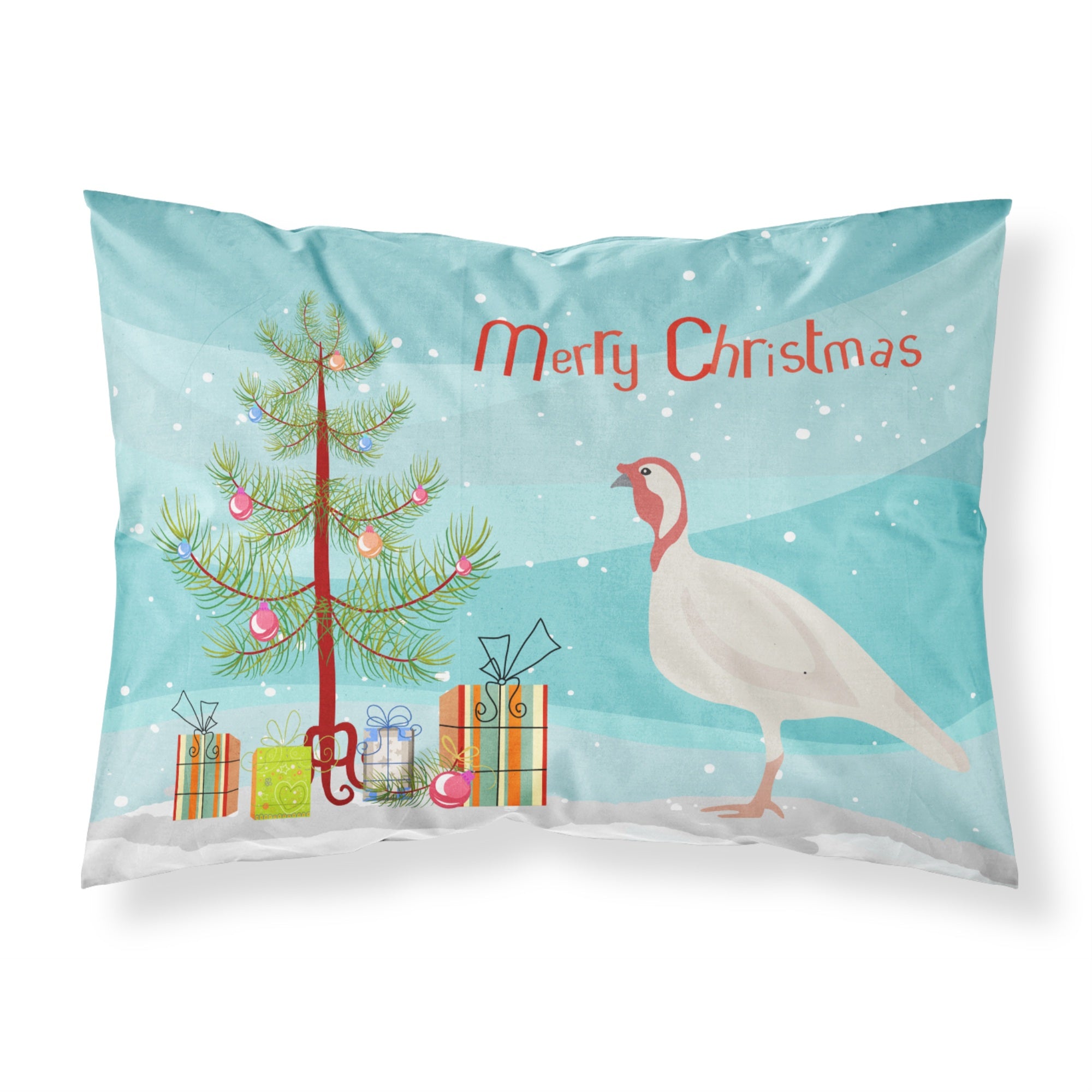 'Caroline'S Treasures Beltsville Small White Turkey Hen Christmas Pillowcase, Standard, Multicolor'