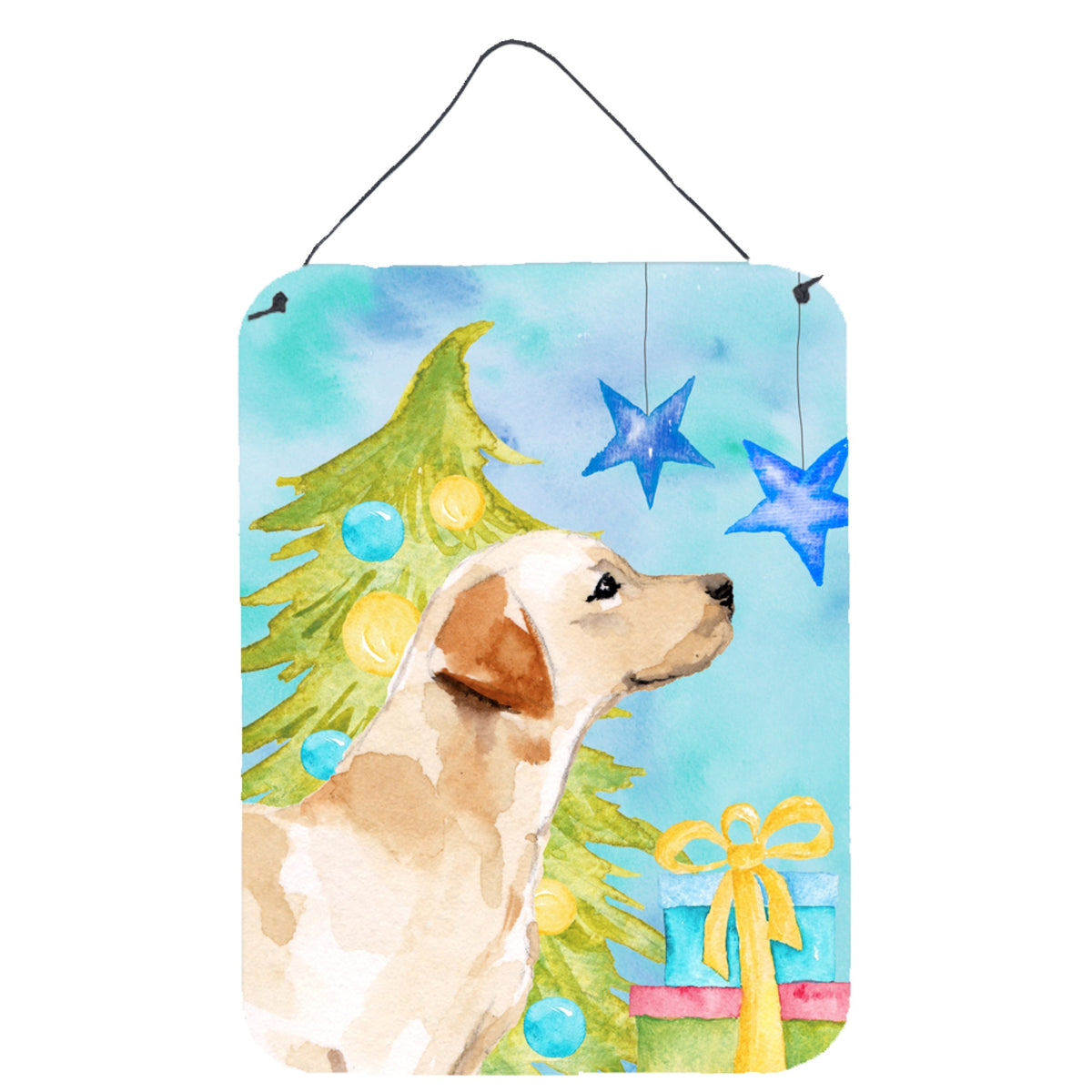 CarolineS Treasures Yellow Labrador #2 Christmas Metal Print, 16 Inch  Inch  X 12 Inch  Inch , Multicolor