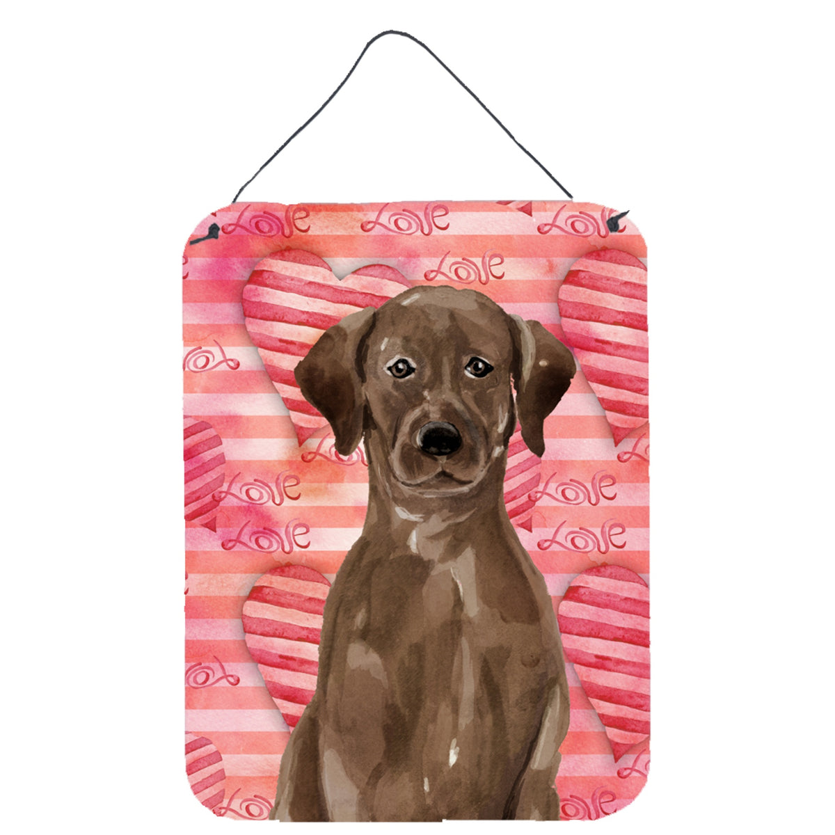CarolineS Treasures Chocolate Labrador Love Metal Print, 16 Inch  Inch  X 12 Inch  Inch , Multicolor