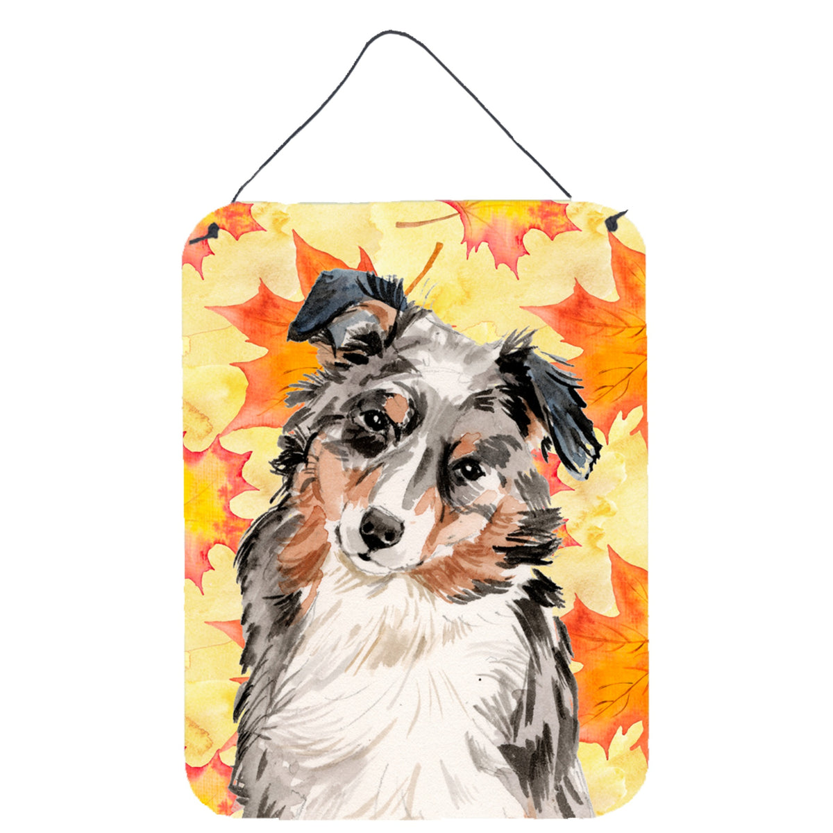 CarolineS Treasures Australian Shepherd Fall Metal Print, 16 Inch  Inch  X 12 Inch  Inch , Multicolor