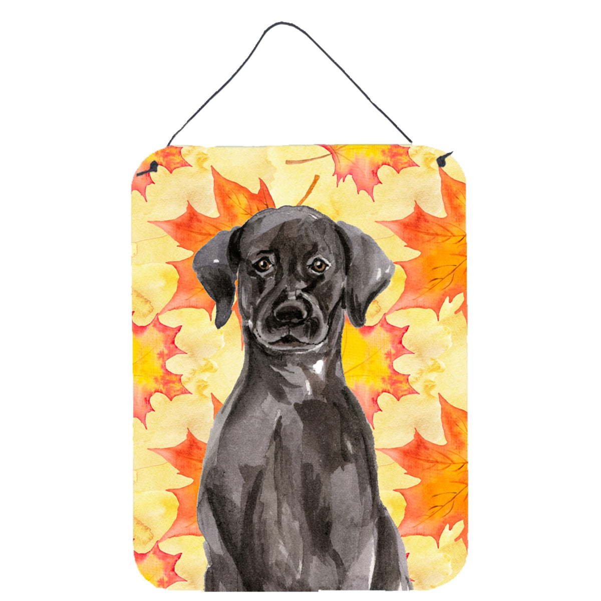 CarolineS Treasures Black Labrador Fall Metal Print, 16 Inch  Inch  X 12 Inch  Inch , Multicolor
