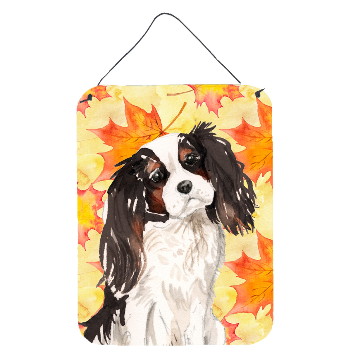 CarolineS Treasures Tricolor Cavalier Spaniel Fall Metal Print, 16 Inch  Inch  X 12 Inch  Inch , Multicolor