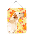 CarolineS Treasures Yellow Labrador #2 Fall Metal Print, 16 Inch  Inch  X 12 Inch  Inch , Multicolor
