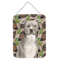 CarolineS Treasures Staffordshire Bull Terrier Pine Cones Metal Print, 16 Inch  Inch  X 12 Inch  Inch , Multicolor