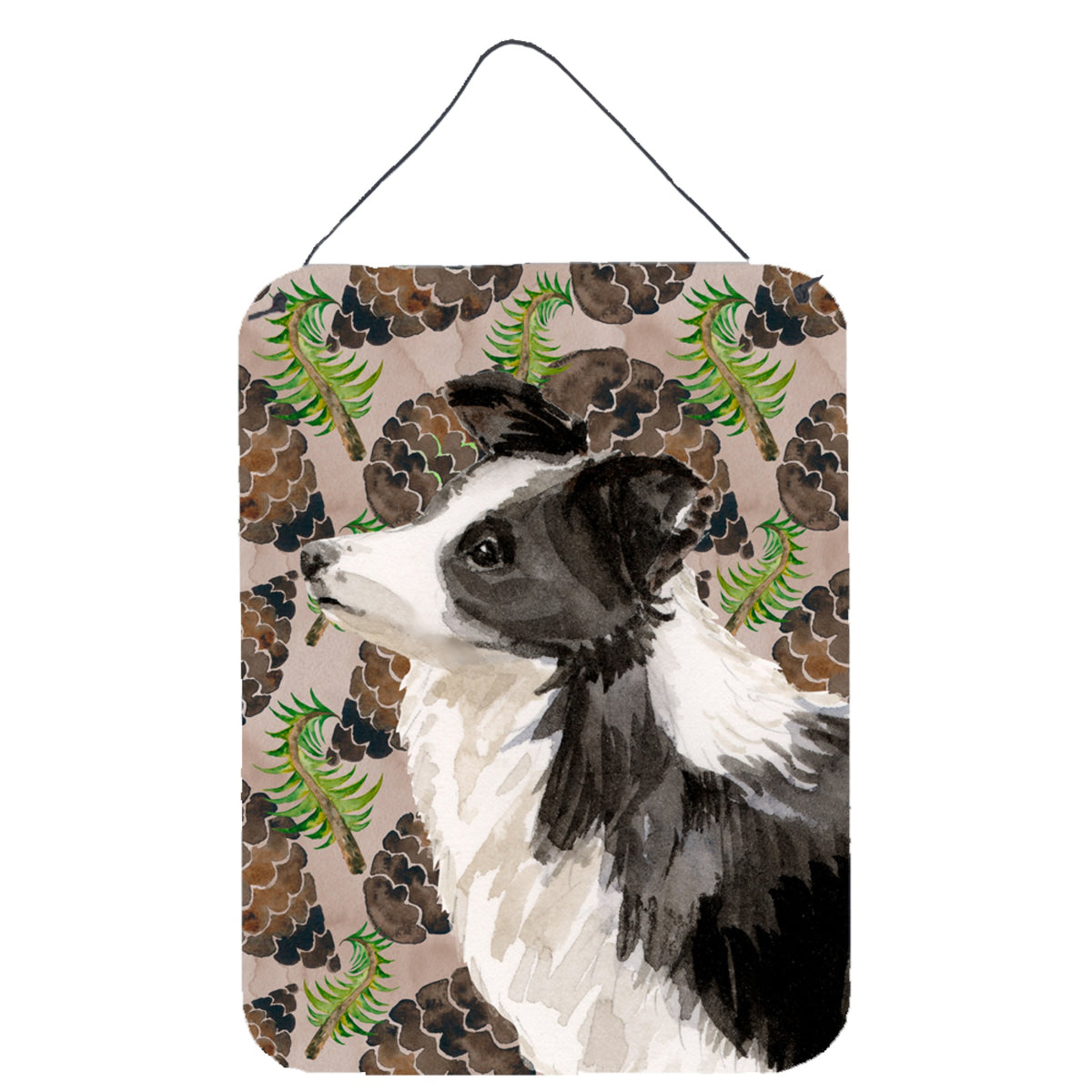 CarolineS Treasures Border Collie Pine Cones Metal Print, 16 Inch  Inch  X 12 Inch  Inch , Multicolor