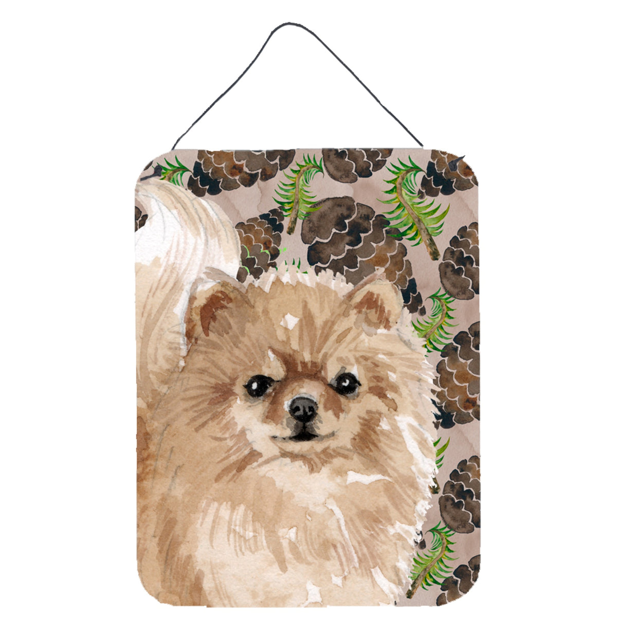 CarolineS Treasures Pomeranian Pine Cones Metal Print, 16 Inch  Inch  X 12 Inch  Inch , Multicolor