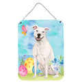 CarolineS Treasures White Staffie Bull Terrier Easter Metal Print, 16 Inch  Inch  X 12 Inch  Inch , Multicolor