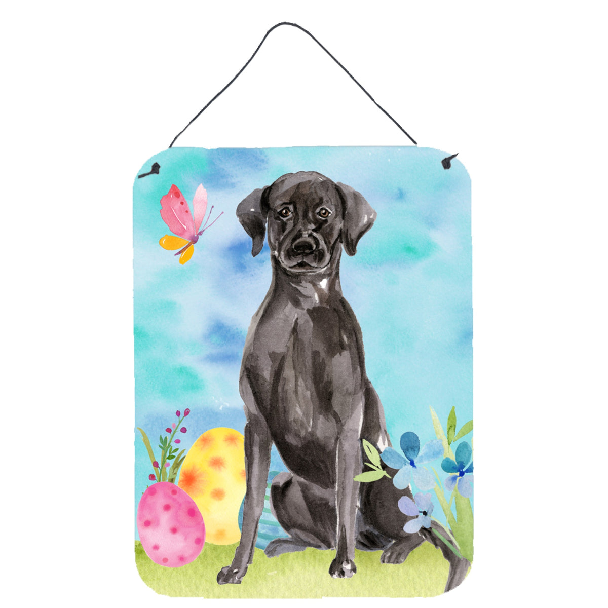 CarolineS Treasures Black Labrador Easter Metal Print, 16 Inch  Inch  X 12 Inch  Inch , Multicolor