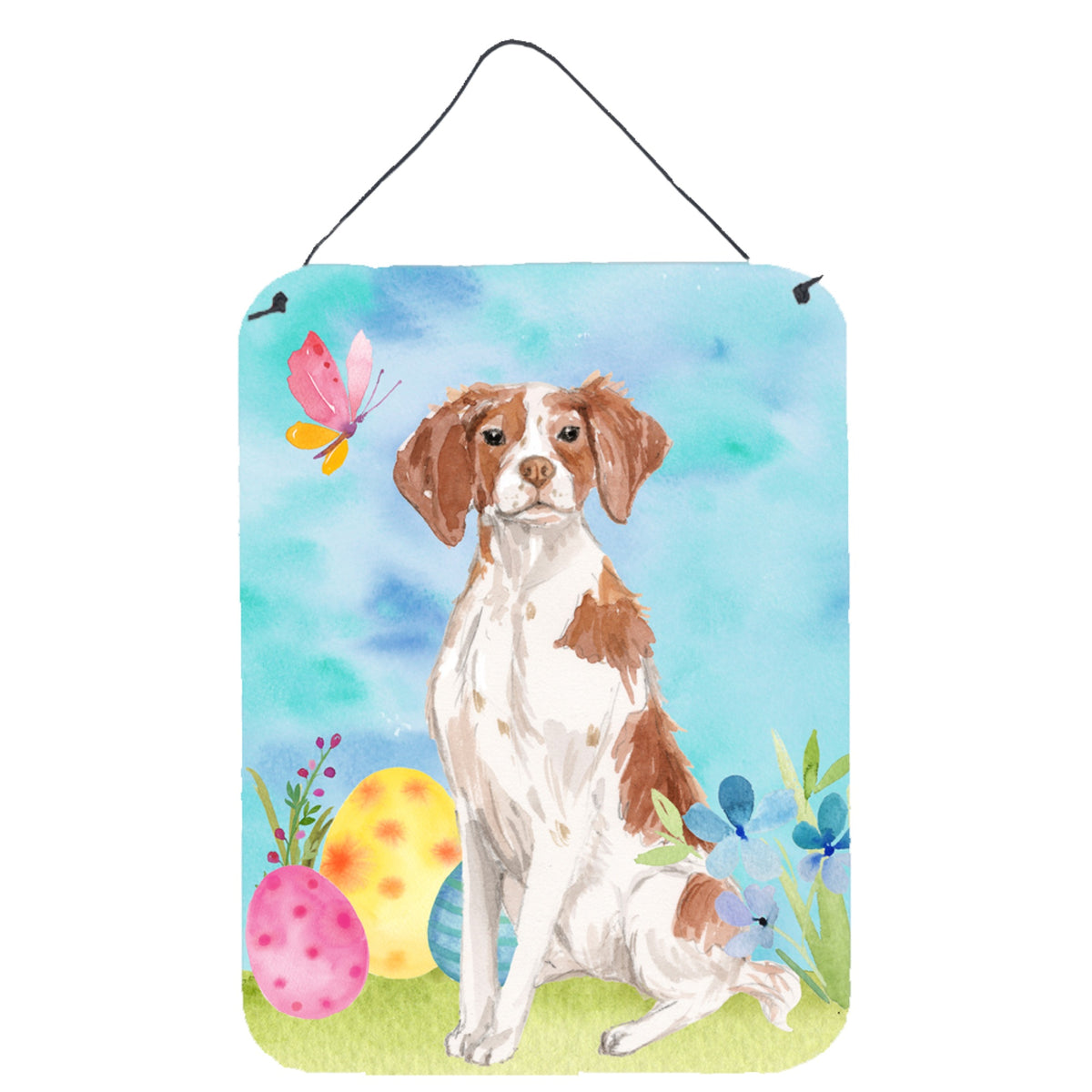 CarolineS Treasures Brittany Spaniel Easter Metal Print, 16 Inch  Inch  X 12 Inch  Inch , Multicolor