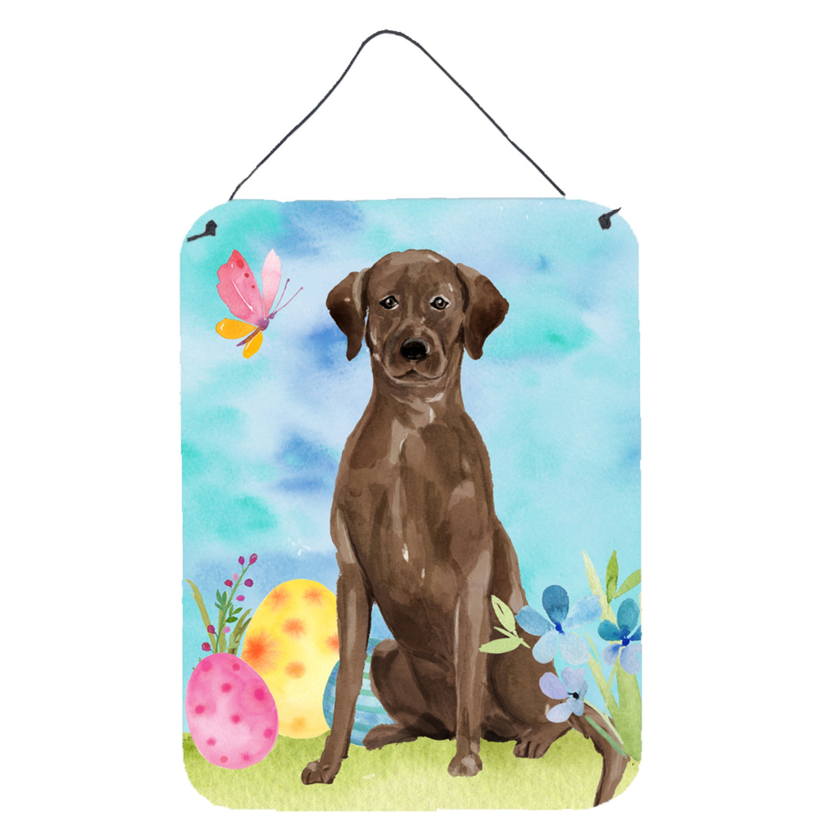 CarolineS Treasures Chocolate Labrador Easter Metal Print, 16 Inch  Inch  X 12 Inch  Inch , Multicolor