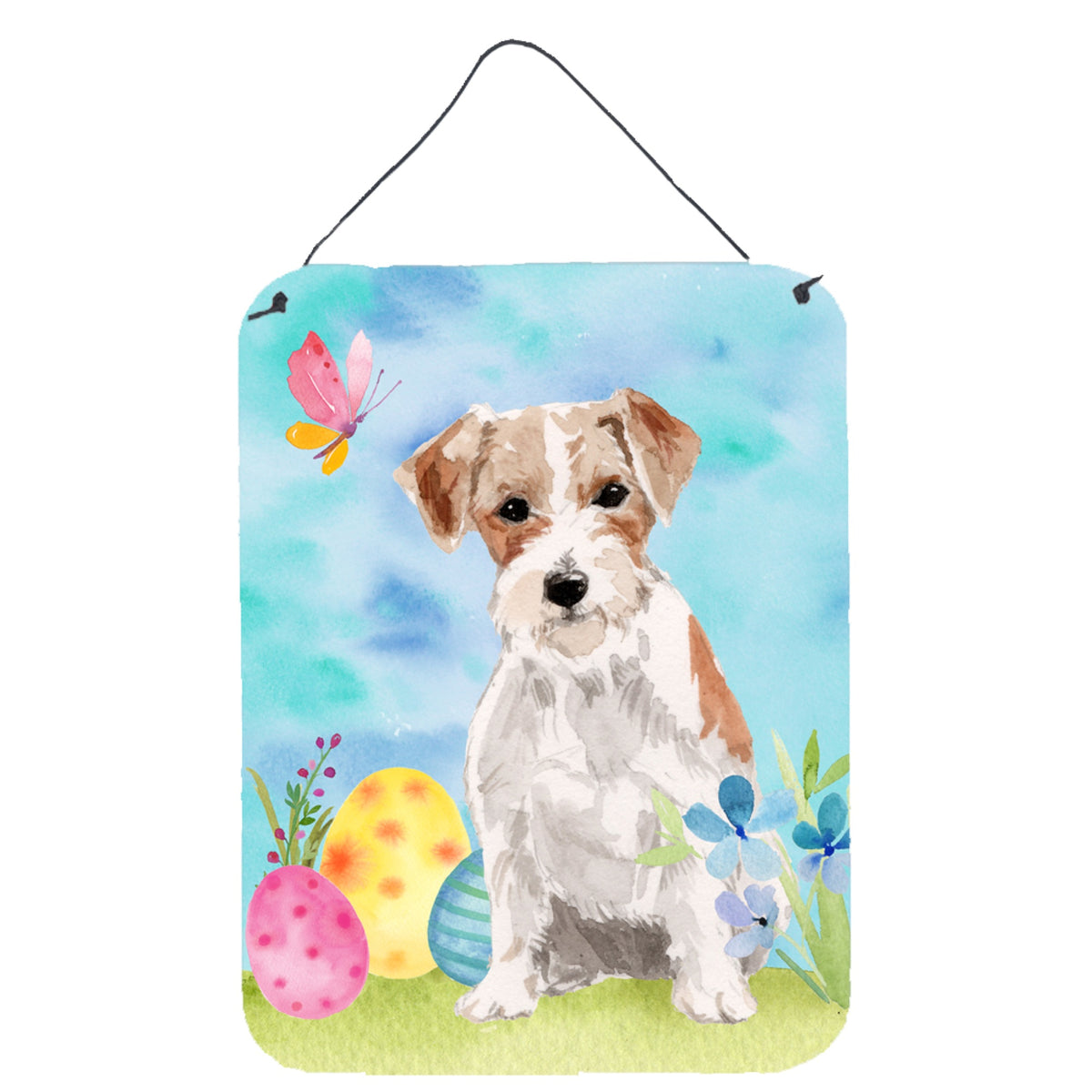 CarolineS Treasures Wire Hair Jack Russell Easter Metal Print, 16 Inch  Inch  X 12 Inch  Inch , Multicolor