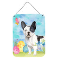 CarolineS Treasures Black White French Bulldog Easter Metal Print, 16 Inch  Inch  X 12 Inch  Inch , Multicolor