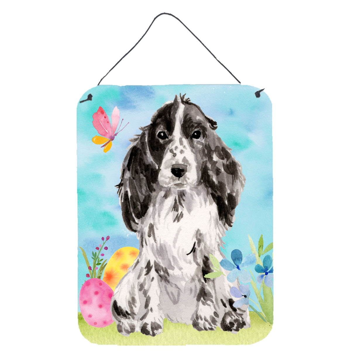 CarolineS Treasures Black Parti Easter Metal Print, 16 Inch  Inch  X 12 Inch  Inch , Multicolor